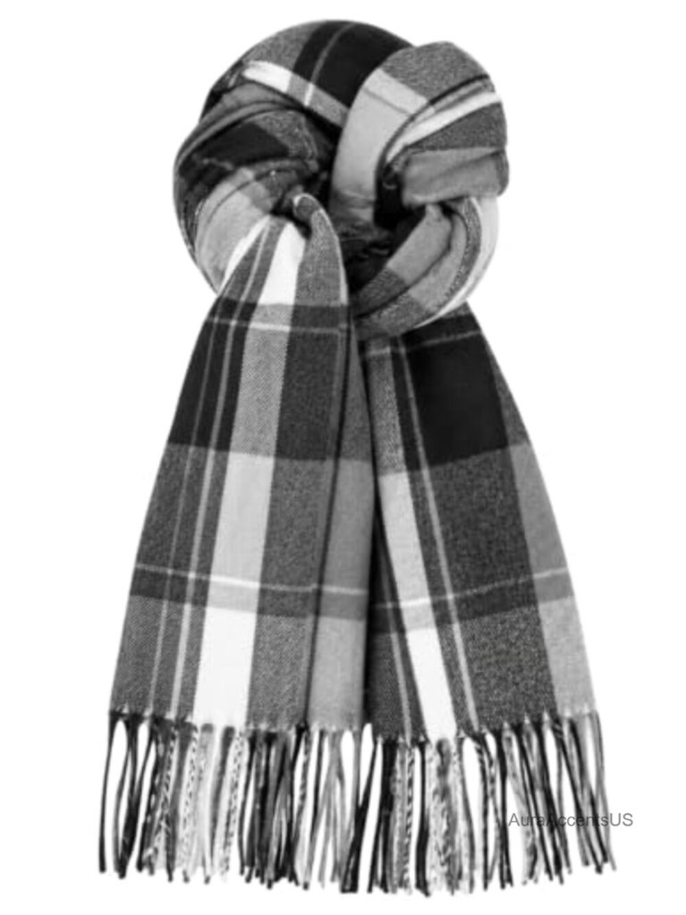 Winter Plaid Scarf for Men Women Soft Warm Tassel Scarves Cold Weather